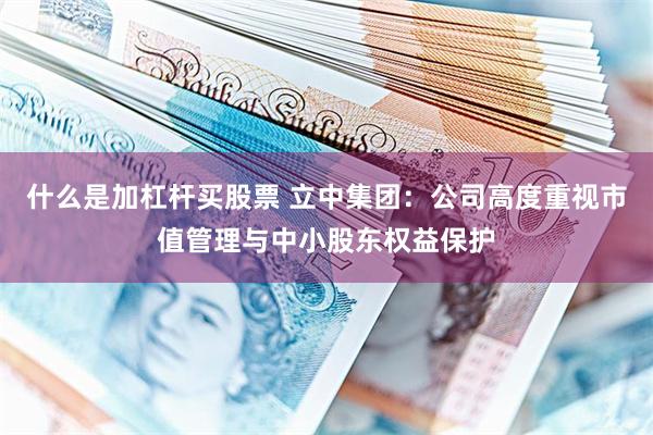 什么是加杠杆买股票 立中集团：公司高度重视市值管理与中小股东权益保护