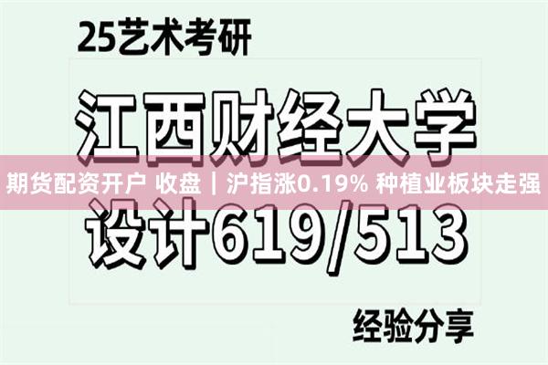 期货配资开户 收盘｜沪指涨0.19% 种植业板块走强