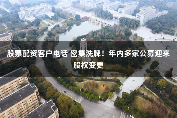 股票配资客户电话 密集洗牌！年内多家公募迎来股权变更