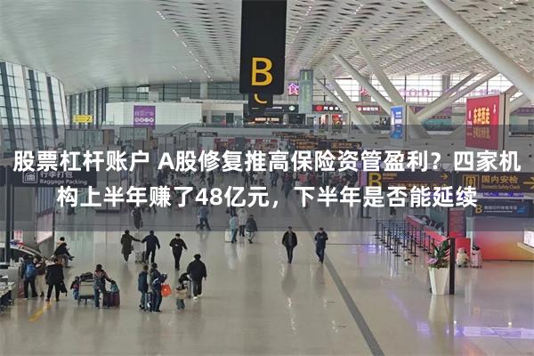 股票杠杆账户 A股修复推高保险资管盈利？四家机构上半年赚了48亿元，下半年是否能延续