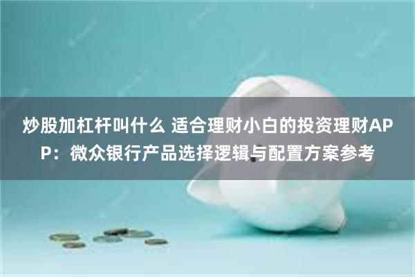 炒股加杠杆叫什么 适合理财小白的投资理财APP：微众银行产品选择逻辑与配置方案参考