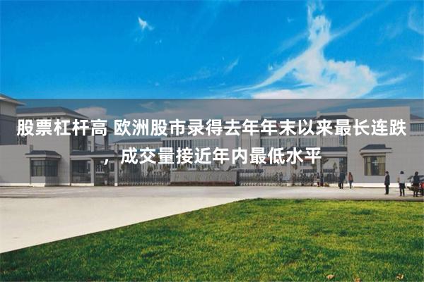 股票杠杆高 欧洲股市录得去年年末以来最长连跌，成交量接近年内最低水平