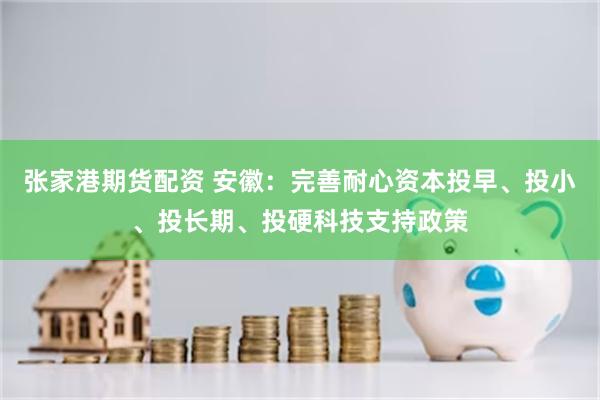 张家港期货配资 安徽：完善耐心资本投早、投小、投长期、投硬科技支持政策