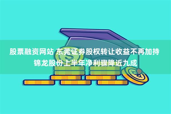 股票融资网站 东莞证券股权转让收益不再加持 锦龙股份上半年净利骤降近九成