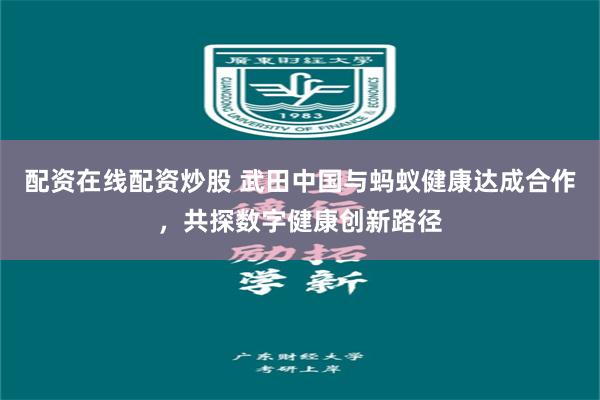 配资在线配资炒股 武田中国与蚂蚁健康达成合作，共探数字健康创新路径
