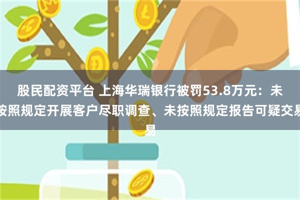 股民配资平台 上海华瑞银行被罚53.8万元：未按照规定开展客户尽职调查、未按照规定报告可疑交易